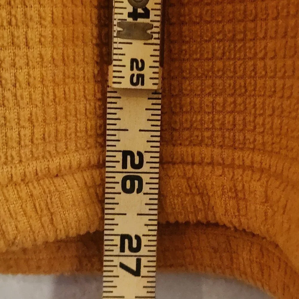 The North Face A5 Series Pullover Mens Large Yellow Quarter Zip Waffle Fleece